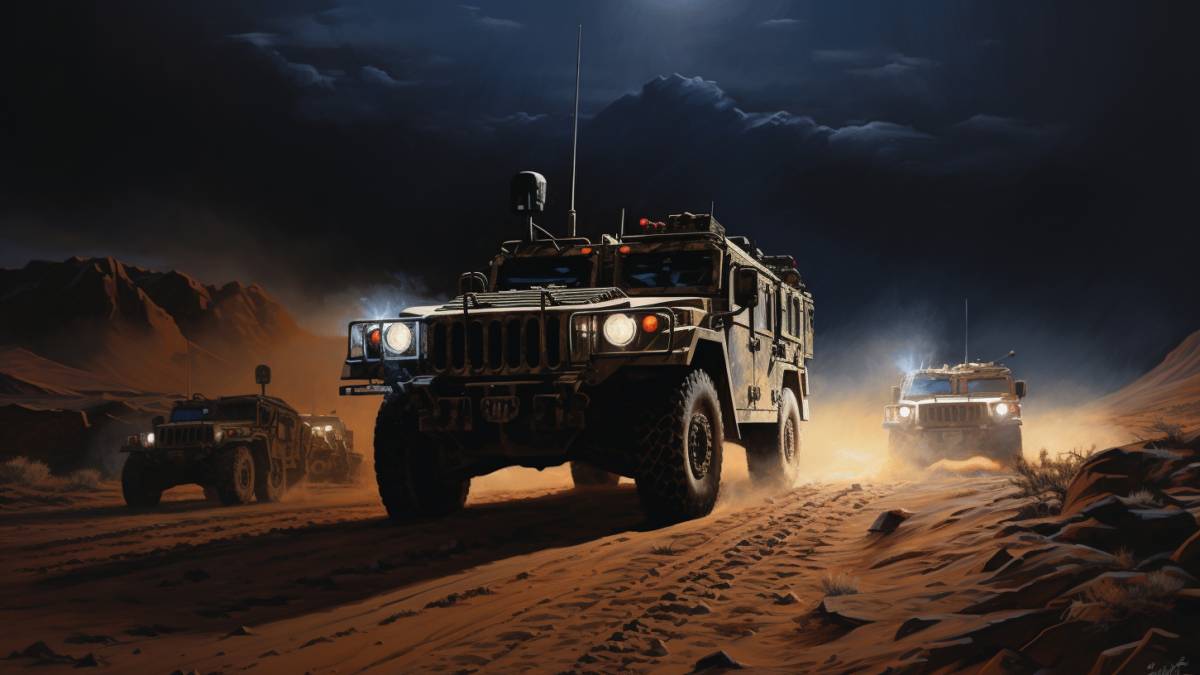 3 Hummers deploying Alex "Rottweiler" Baptist and his Shield 51 Squad #1